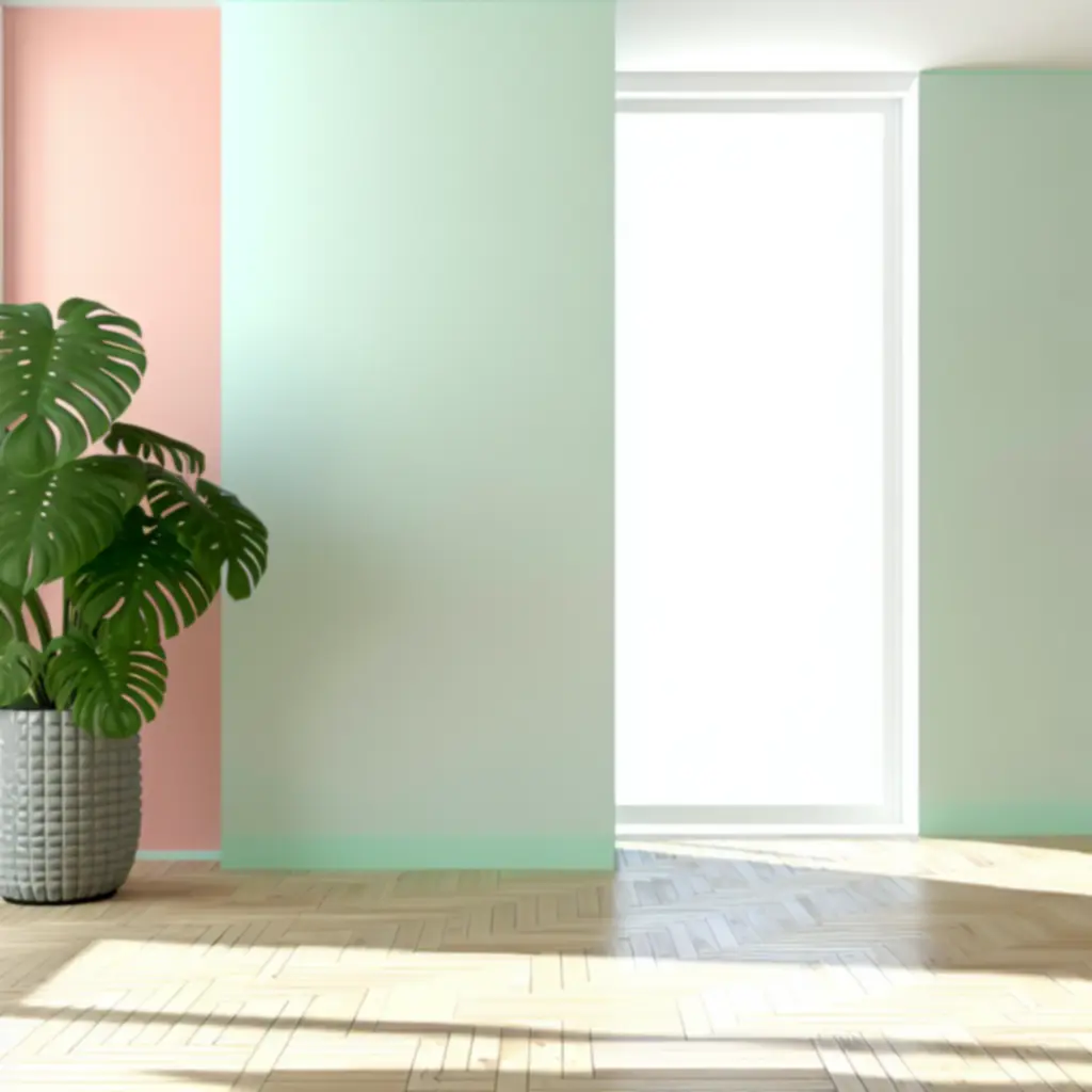 Nagyméretű Monstera nagy, lyukacsos levelekkel egy tágas nappaliban.