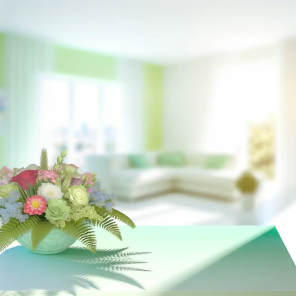 Tavaszi harmónia virágcsokor faasztalon elhelyezve